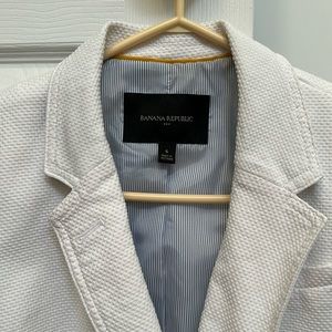 Banana Republic White Textured Blazer